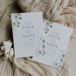 Reserva La Fecha Elegancia de Hoja Verde Boda