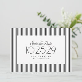 Reserva La Fecha Elegancia de rayas negras y blancas, boda clásica