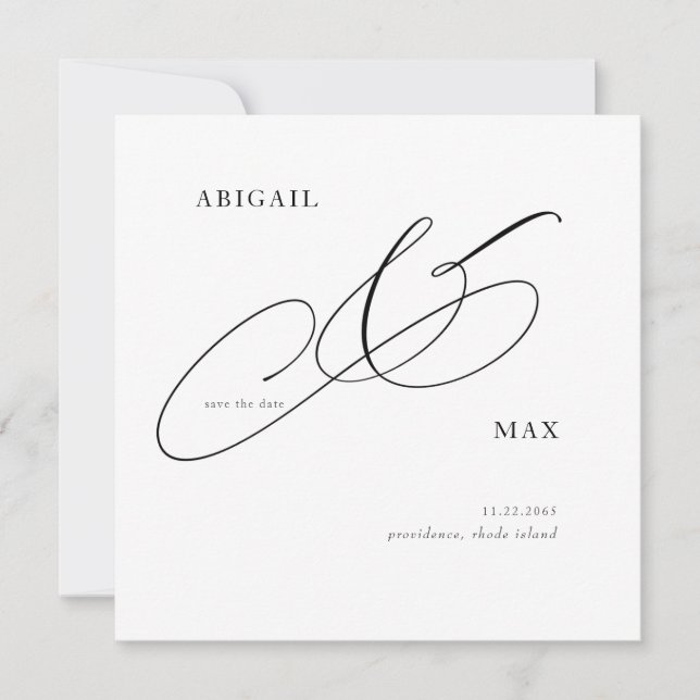 Reserva La Fecha Elegancia eterna Boda cuadrada Guardar la fecha (Anverso)