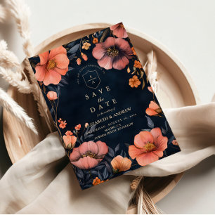 Reserva La Fecha Elegancia floral gótica de boda