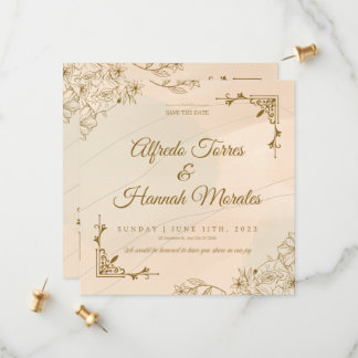 Reserva La Fecha Elegancia Vintage: Boda Floral Clásico Salva El
