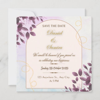 Reserva La Fecha Elegancia Vintage: Clásico Floral de Boda Save The