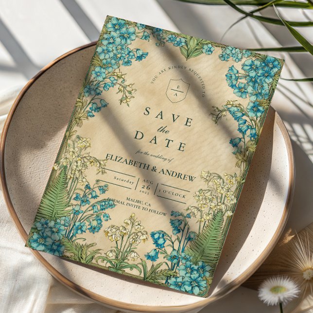 Reserva La Fecha Elegant Art Nouveau Floral Wedding (Subido por el creador)