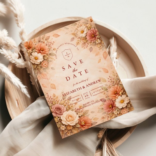 Reserva La Fecha Elegant Autumn Flower Wedding (Subido por el creador)