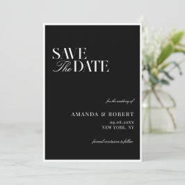 Reserva La Fecha Elegant Black and White Old Money Wedding
