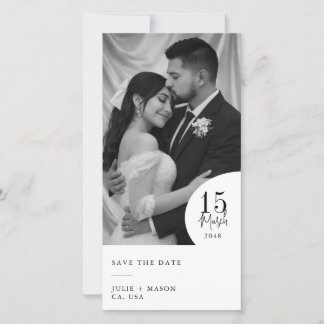 Reserva La Fecha Elegant Black & White Photo Save the Date Wedding 