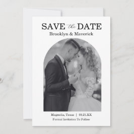 Reserva La Fecha Elegant Black & White Save The Date Photo