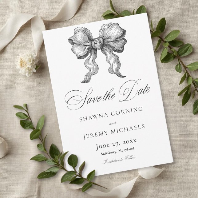 Reserva La Fecha Elegant Black White Toile French Manor Wedding (Elegant Black White Toile French Manor Wedding Save The Date)