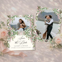 Reserva La Fecha Elegant Blush Garden Photo Save The Date 