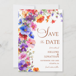 Reserva La Fecha Elegant Boho Chic Wildflower Garden Wedding