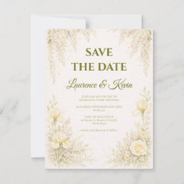 Reserva La Fecha Elegant Botanical Wedding Save the date