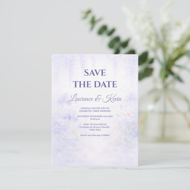 Reserva La Fecha Elegant Botanical Wedding Save the date (Anverso de pie)
