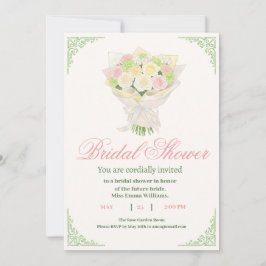 Reserva La Fecha Elegant Bridal Shower Invitation with Japanese 