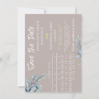 Reserva La Fecha Elegant Calendar Save the Date | Mauve & Botanical