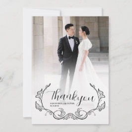 Reserva La Fecha Elegant Charming Simple Photo Thank You Card