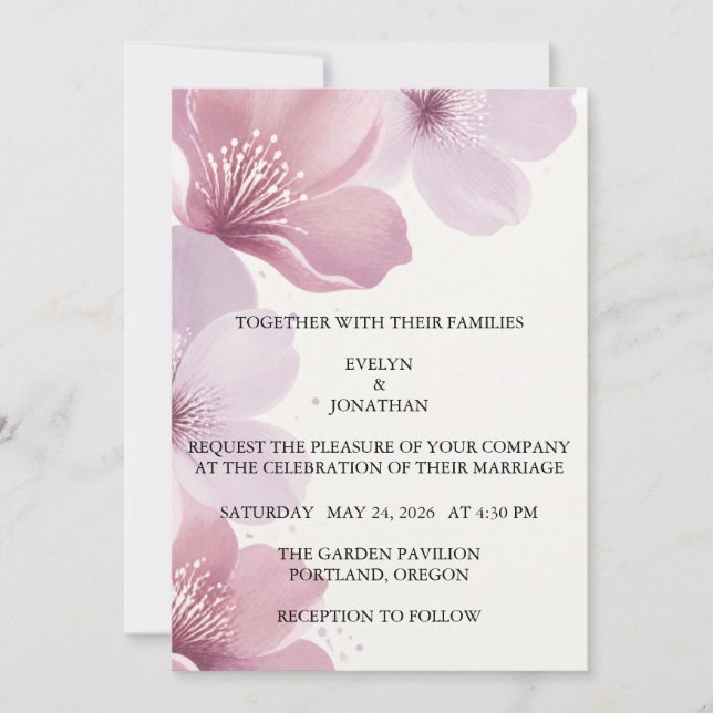 Reserva La Fecha Elegant Cherry Blossom Save the Date (Anverso)