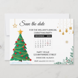 Reserva La Fecha Elegant Christmas Tree Mini Calendar