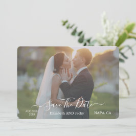 Reserva La Fecha Elegant Classic Black and White Caligraphy Wedding