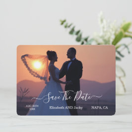 Reserva La Fecha Elegant Classic Black and White Caligraphy Wedding