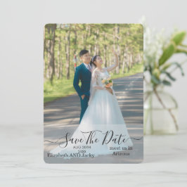 Reserva La Fecha Elegant Classic Black and White Caligraphy Wedding