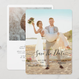 Reserva La Fecha Elegant Classic Black and White Caligraphy Wedding