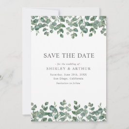 Reserva La Fecha Elegant Eucalyptus Greenery Wedding