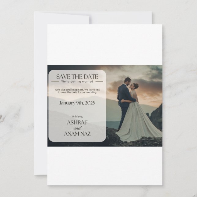 Reserva La Fecha Elegant Floral Save the Date Card – Modern Wedding (Anverso)