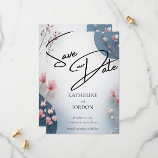 Reserva La Fecha Elegant Floral Save the Date Wedding Card 