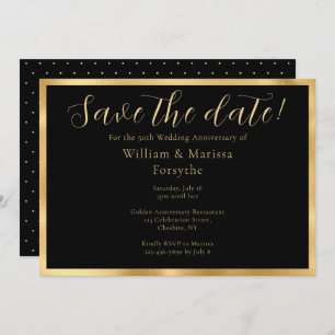Reserva La Fecha Elegant Gold Save The Date 50th Aniversario Card