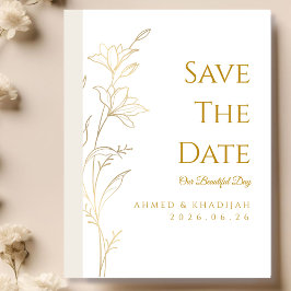 Reserva La Fecha Elegant Gold Save the Date Islamic Wedding 