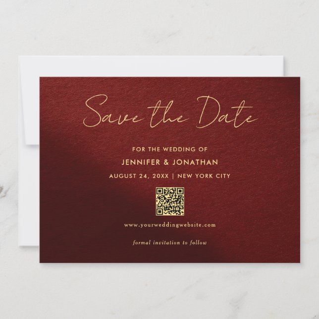 Reserva La Fecha Elegant Gold Typography Script Save The Date (Anverso)