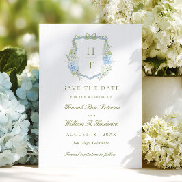 Reserva La Fecha Elegant Hydrangea Crest Wedding 