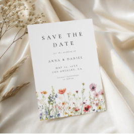 Reserva La Fecha Elegant Minimal Wildflower Wedding Save The Date