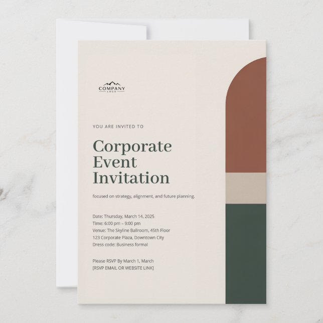 Reserva La Fecha Elegant Minimalist corporate Event Invitation (Anverso)