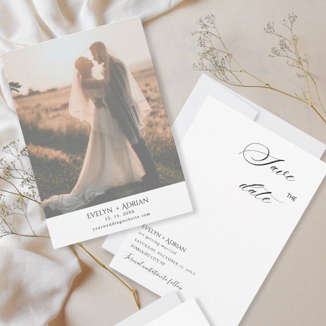 Reserva La Fecha Elegant Minimalist Photo wedding Save The Date  (Subido por el creador)
