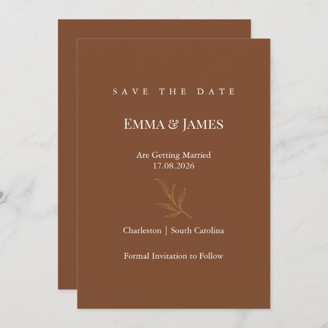 Reserva La Fecha Elegant Minimalist Save the Date Card | Modern (Anverso / Reverso)