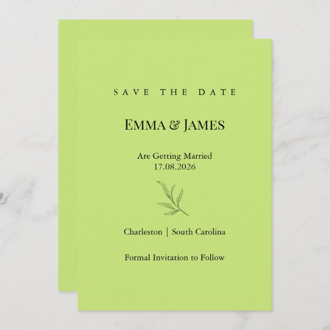 Reserva La Fecha Elegant Minimalist Save the Date Card | Modern (Anverso / Reverso)