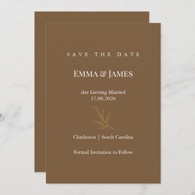 Reserva La Fecha Elegant Minimalist Save the Date Card | Modern (Anverso / Reverso)