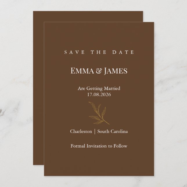 Reserva La Fecha Elegant Minimalist Save the Date Card | Modern (Anverso / Reverso)