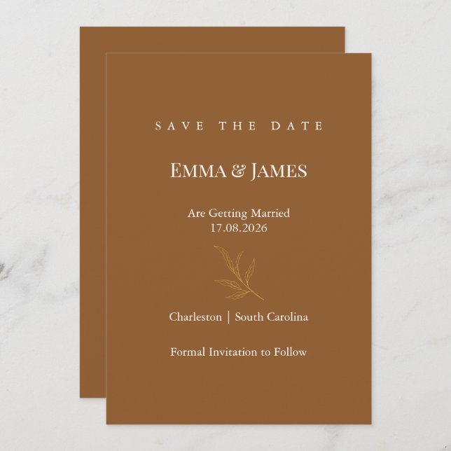Reserva La Fecha Elegant Minimalist Save the Date Card | Modern (Anverso / Reverso)