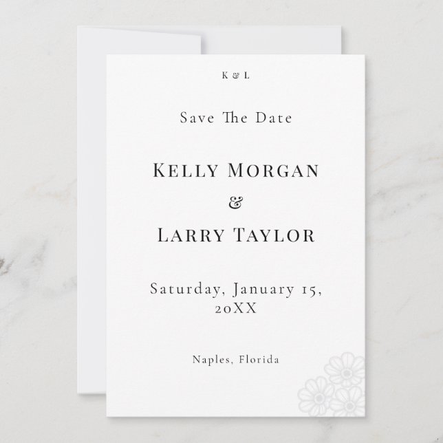 Reserva La Fecha Elegant Minimalist Save the Date Wedding Card (Anverso)