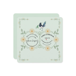 Reserva La Fecha Elegant Mint Green Floral Bridal Shower Invitation