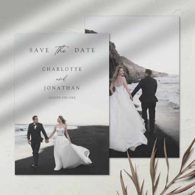 Reserva La Fecha Elegant Modern Calligraphy 2 Photos Wedding (Subido por el creador)