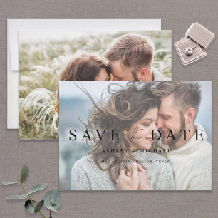 Reserva La Fecha Elegant Modern Vellum Overlay 2 Photo Wedding