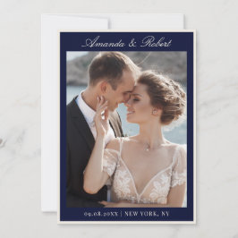 Reserva La Fecha Elegant Navy Blue Old Money Photo Wedding
