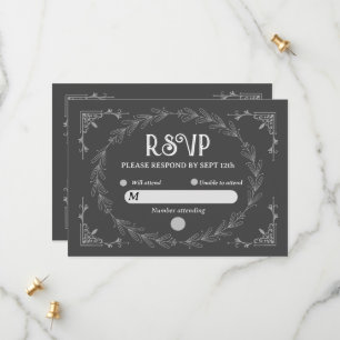 Reserva La Fecha Elegant Noir Deco Boda en blanco y negro