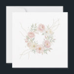 Reserva La Fecha Elegant Pink Pastel Floral Wreath Botanical Design<br><div class="desc">Soft pastel floral wreath with delicate pink and cream flowers, fresh green leaves and elegant flowing gold lines. This romantic botanical design creates a light, dreamy aesthetic perfect for wedding invitations, greeting cards, feminine stationery, wall art, and modern home decor. Ideal for spring themes, bridal showers, baby showers, and elegant...</div>