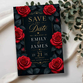 Reserva La Fecha Elegant Red Rose 