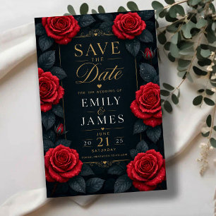 Reserva La Fecha Elegant Red Rose