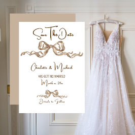 Reserva La Fecha Elegant Romantic Ribbon Wedding